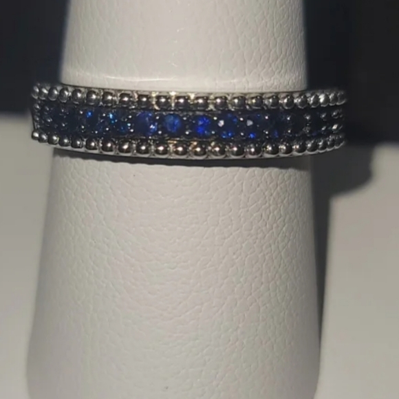 R354Natural Blue Sapphire Half-Eternity Band Ring